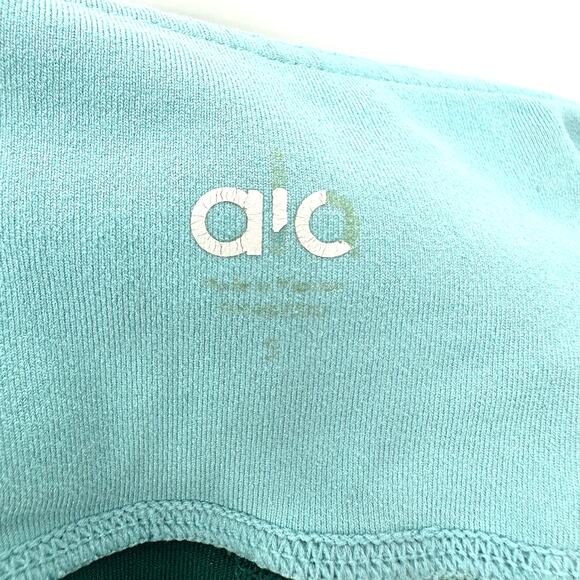 Alo Size Small Leggings Green Blue Capri Ankle Athleisure Activewear Running Gym - Picture 5 of 6